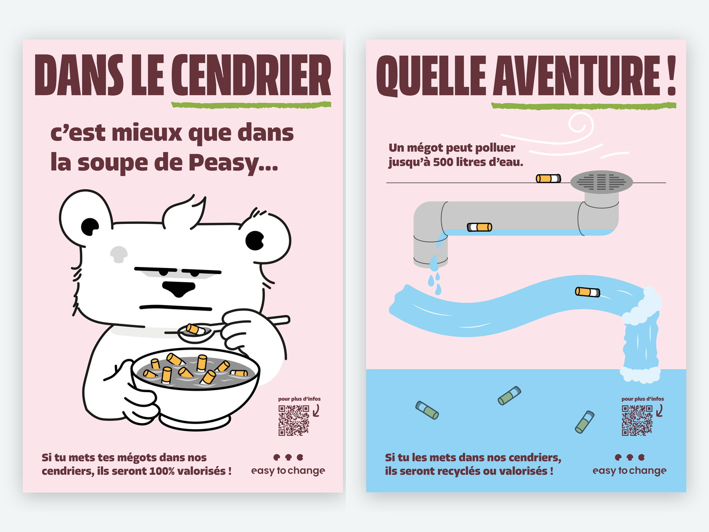 Deux affiches de sensibilisation Easy to Change
